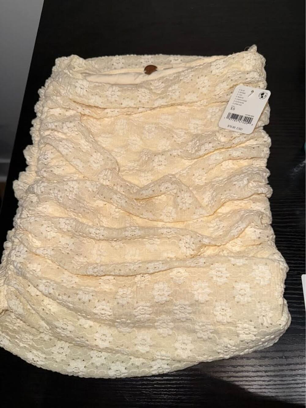 FP One Free People Ivory Lace Mini Skirt